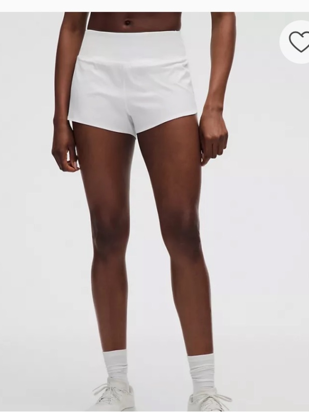 lululemon White Women's Athletic Shorts, speed up, high-rise, 2.5 inch inseam